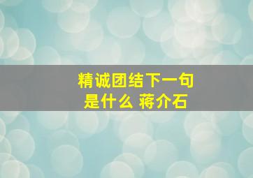 精诚团结下一句是什么 蒋介石